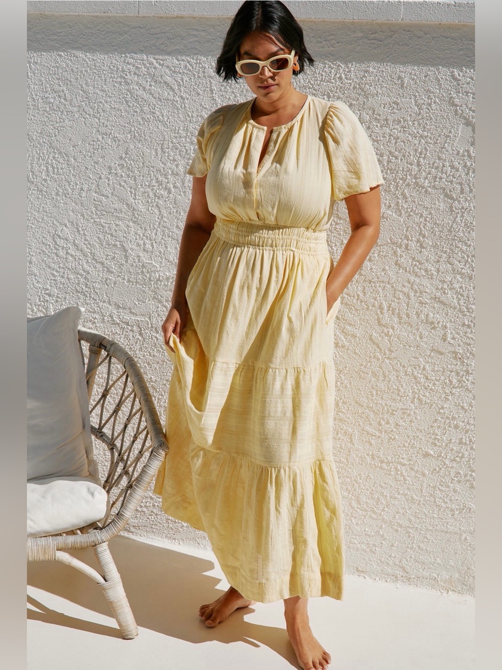 ANTHROPOLOGIE The Somerset Maxi Dress Canary Yellow XL - Picture 3 of 16